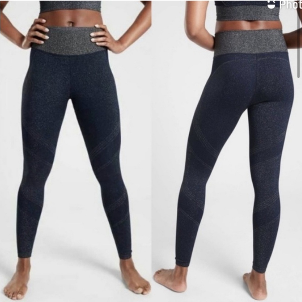 Athleta Blue Shimmer Twilight Tight Large
